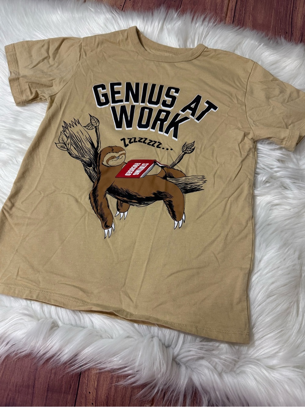 The Children’s Place Tan Graphic Short Sleeve Shirt - Boys Size M (7/8)
